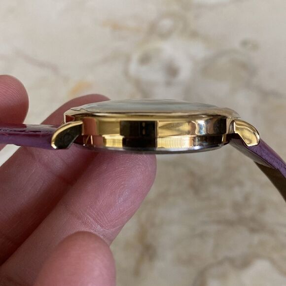 NEW! Crystal Embellished Purple & Gold Tone Stainless Steel Quartz Wristwatch - Picture 9 of 9